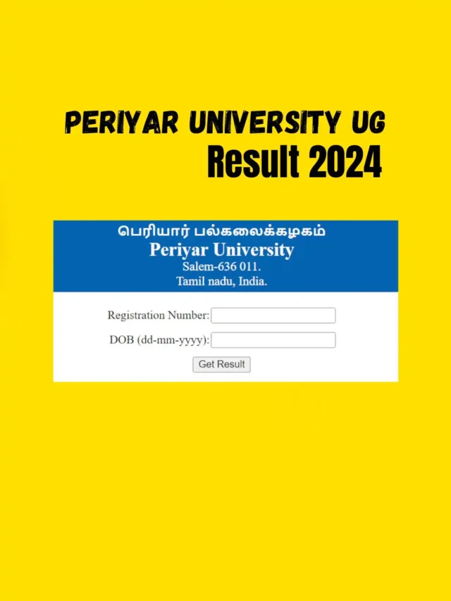 Periyar University UG Result 2024