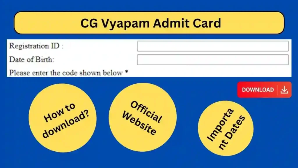 CG Vyapam Admit Card