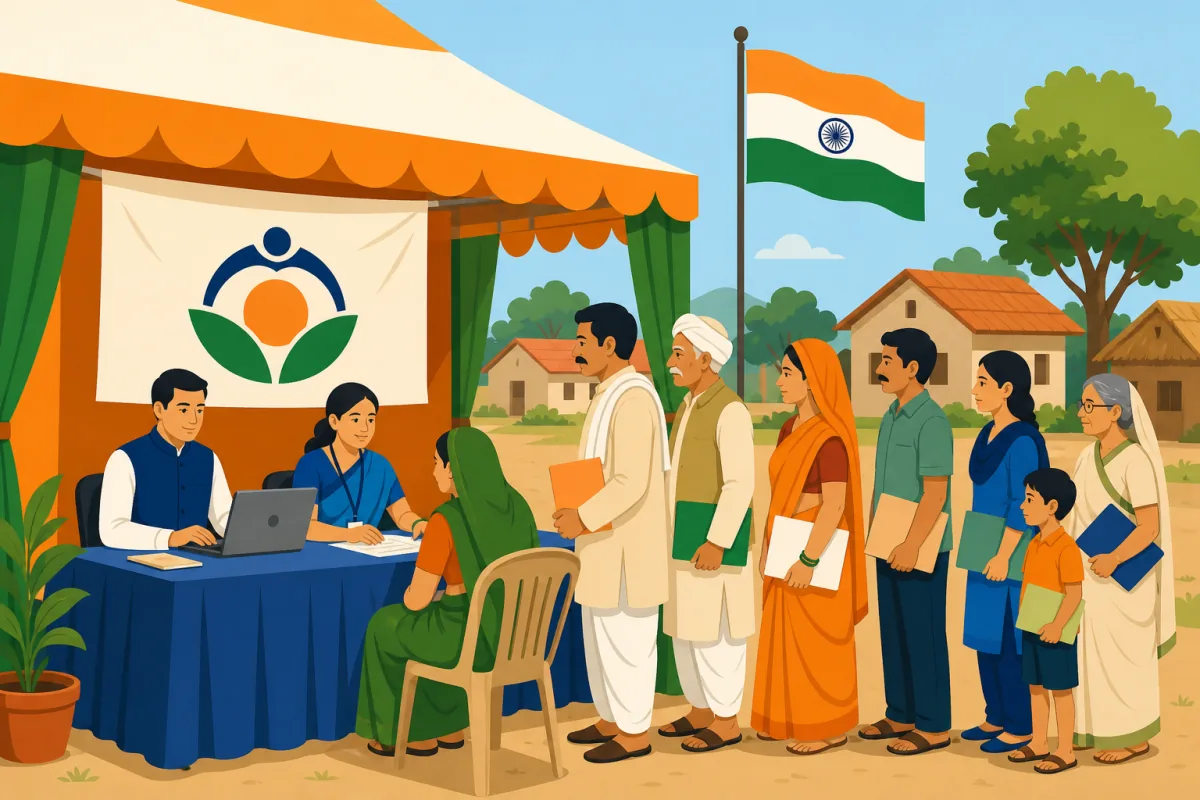 beneficiary.nha.gov.in से आयुष्मान कार्ड पीडीएफ डाउनलोड करता लाभार्थी