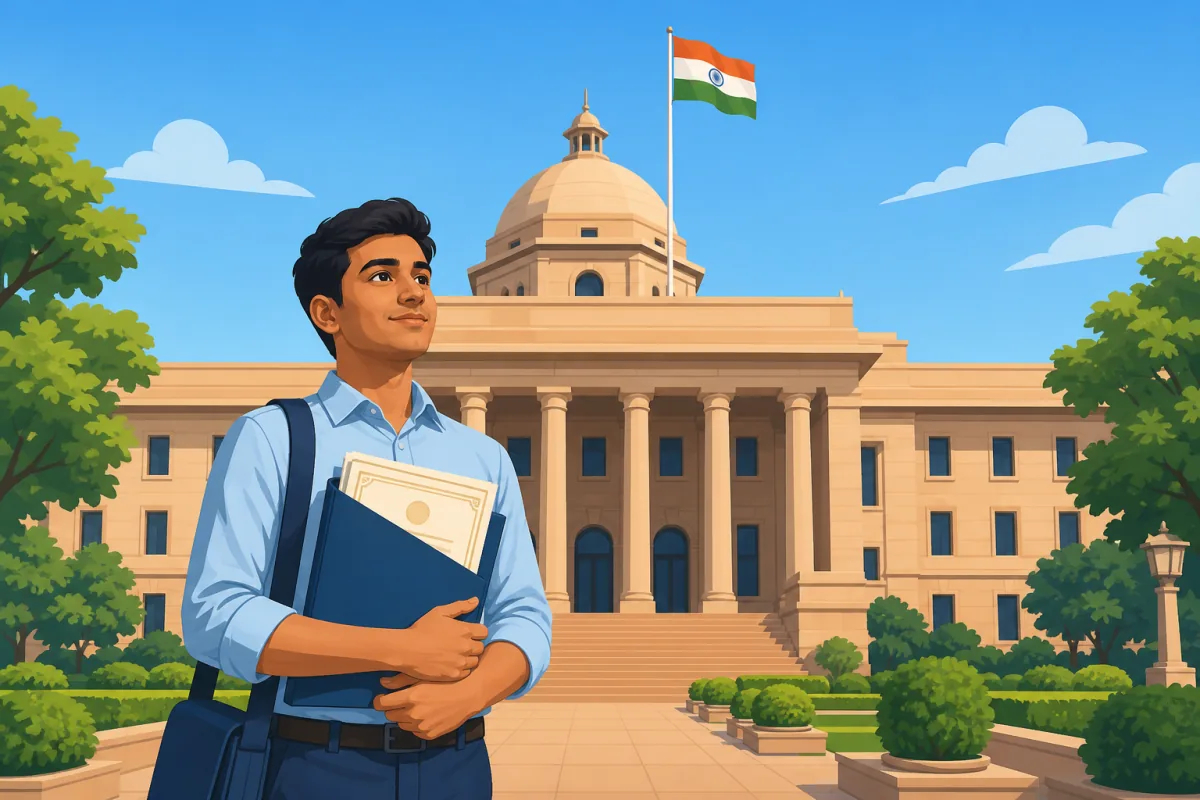 महिला सरकारी नौकरी up 2026 की अधिसूचना पढ़ती उम्मीदवार